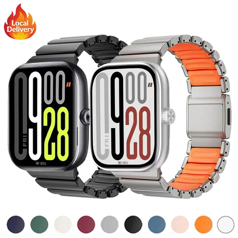 [ส่งไว] สายรัดสแตนเลสสำหรับนาฬิกา Redmi 6/5/4 3Acitve 3Lite 5 6Acitve 5 6Lite สำหรับ Xiaomi Mi Band 8 Pro 9 Pro 10 Pro