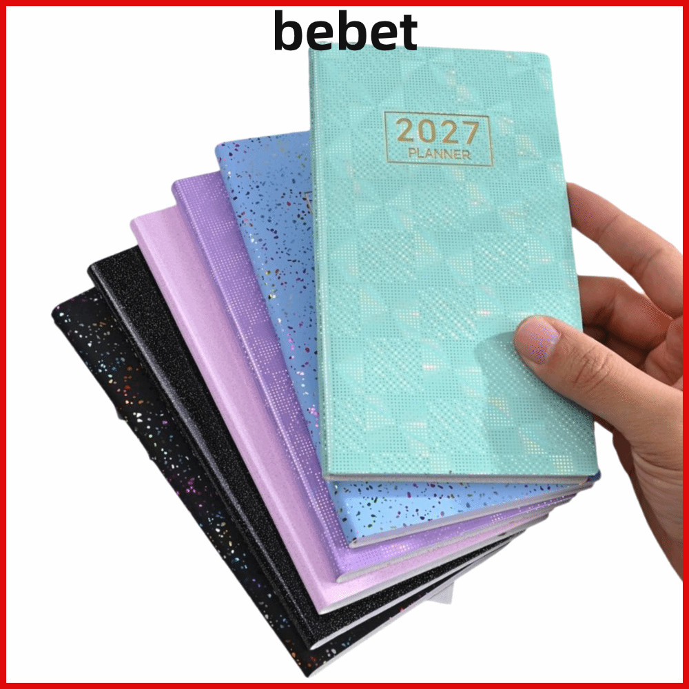 BEBET A6 Planner Notebook, หลากสี 2027 2027 Planner, กําหนดตําแหน่งแบบพกพาหน้าเรียงรายการจัดตารางแบบ