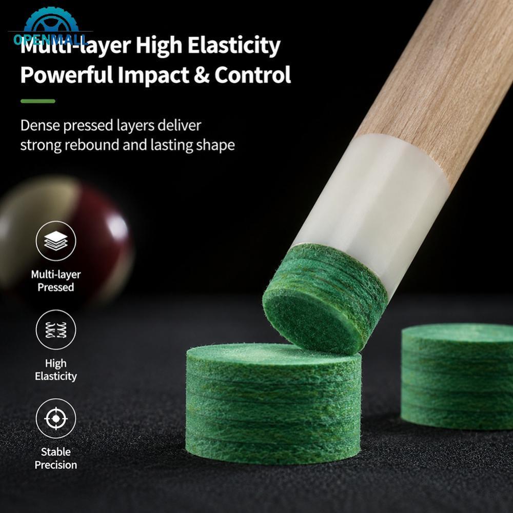 OPENMALL 1PC 11/14 มม.สีเขียว Multi-Layer บิลเลียด Cue Tip High-Elasticity ทนทาน Superior Spin Contr