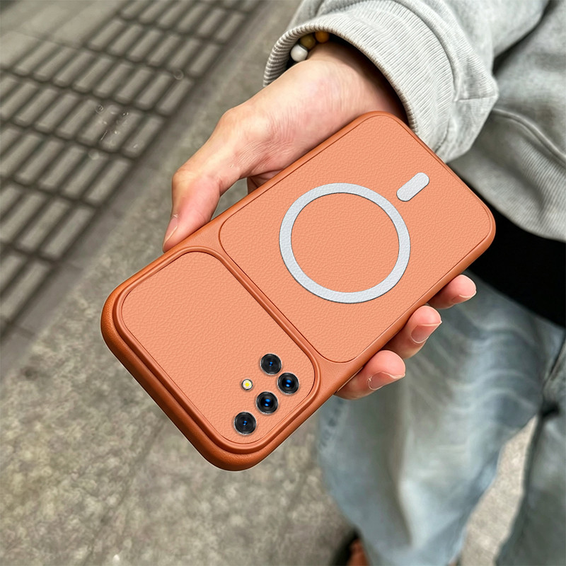 SAMSUNG เคสสําหรับSAMSUNG a51 a71 a31 4Gเคสโทรศัพท์ความวิตกกังวลSoftcaseซิลิโคนกันกระแทกออกแบบใหม่ความงามแม่เหล็กน่ารักสีส้มสําหรับสาวKNBS21