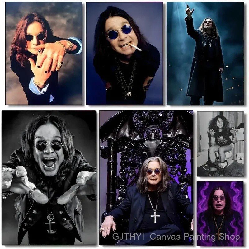 SJAE นักร้อง O-Ozzy Osbourne โปสเตอร์ Wall art พิมพ์ศิลปะเหมาะสําหรับห้องนั่งเล่นห้องนอนบาร์ parlor 