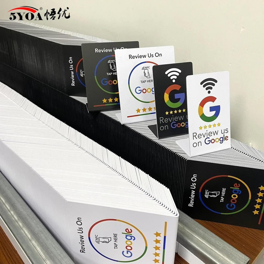 5YOA NFC Card Google Review station 13.56Mhz โต๊ะตั้งโปรแกรมได้ NFC Google Reviews การ์ดดัดจอแสดงผล 
