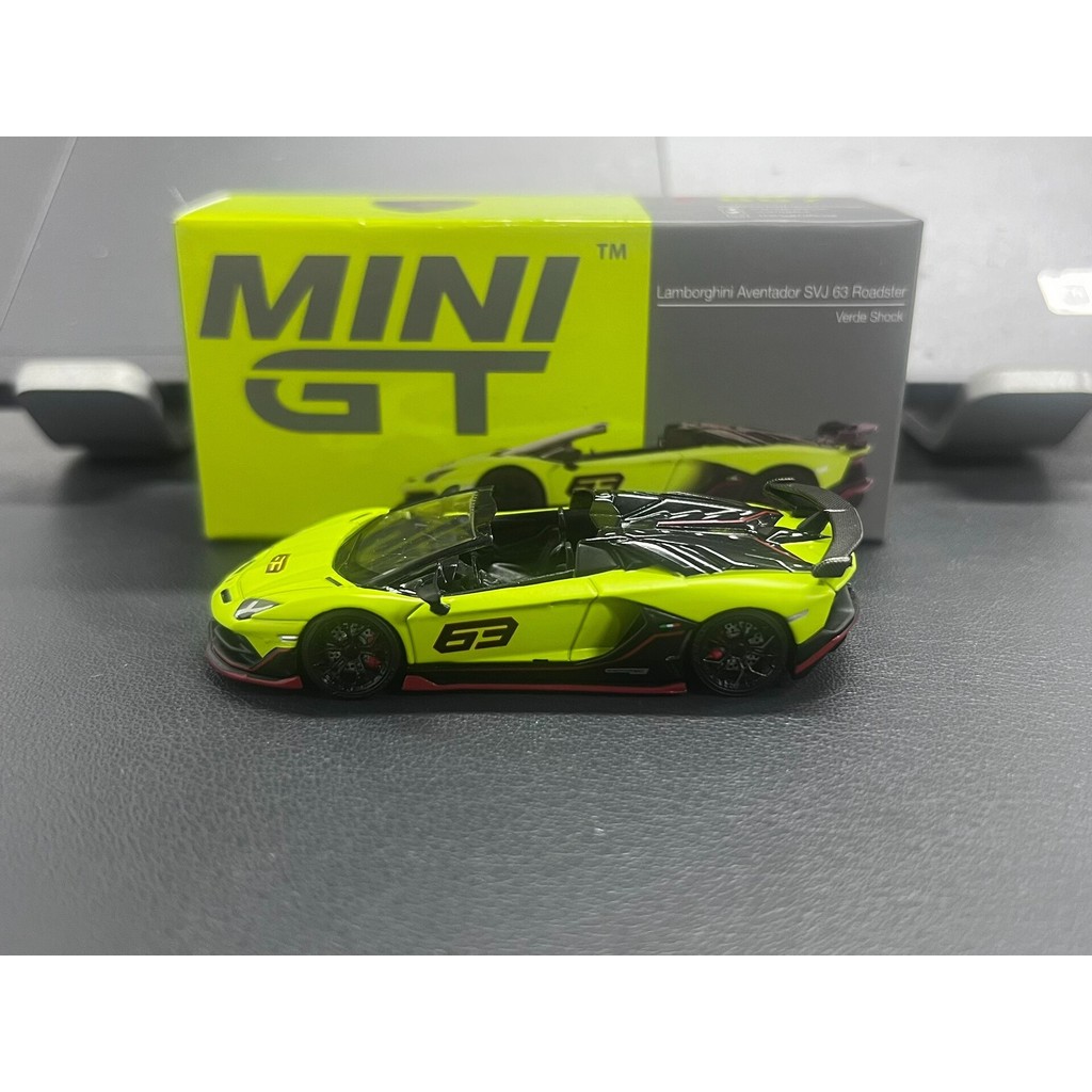 [ออกพิมพ์] พร้อมสต็อก จัดส่งทันที MINIGT โลหะผสม 1: 64 ลัมโบร์กีนี SVJ เวอร์ชั่นเปิดประทุน สีดํา (หา