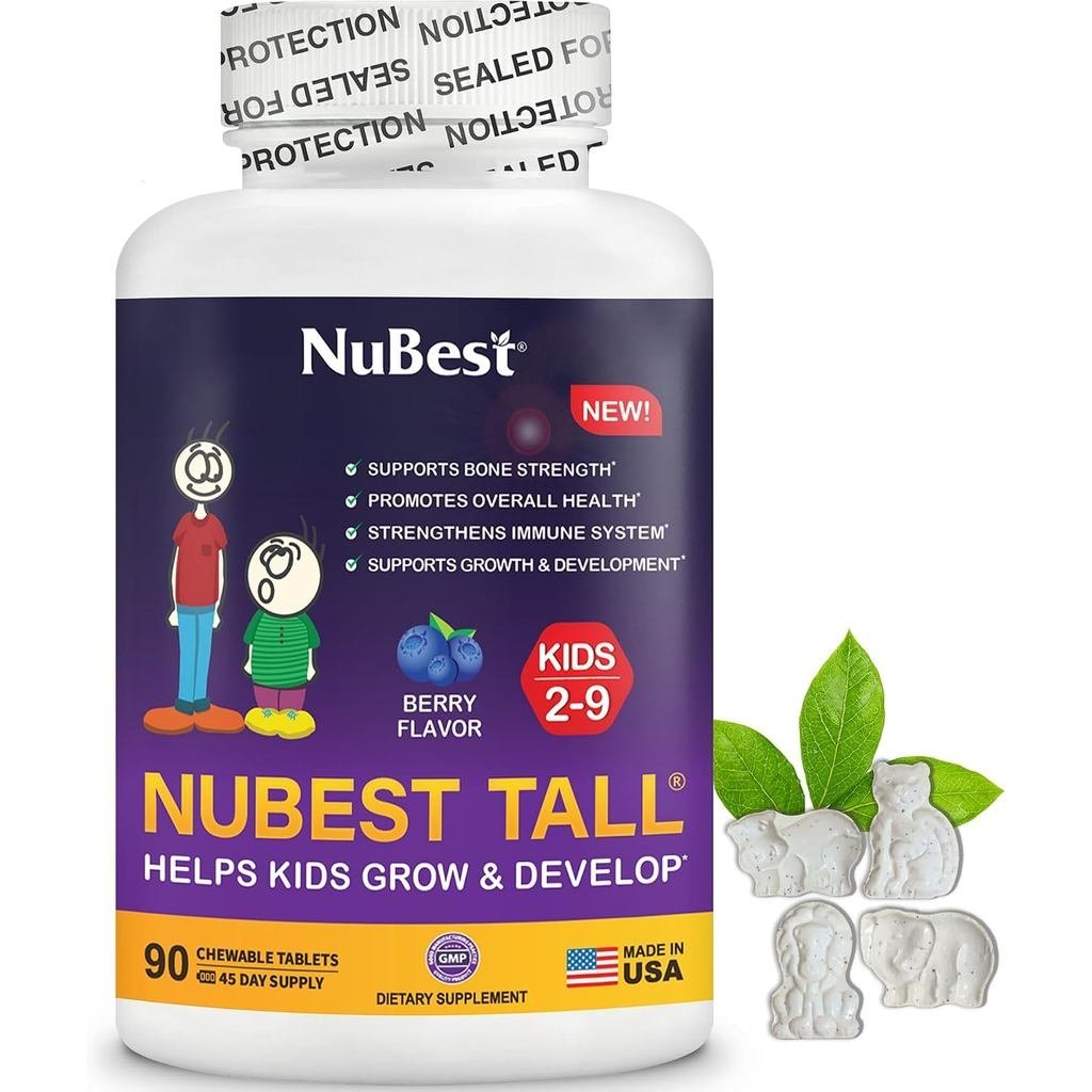 NuBest Tall Kids Chewable Tablets 90 รสนับเบอร์รี่สําหรับเด็กอายุ 2-9 รองรับความแข็งแรงของกระดูก Imm