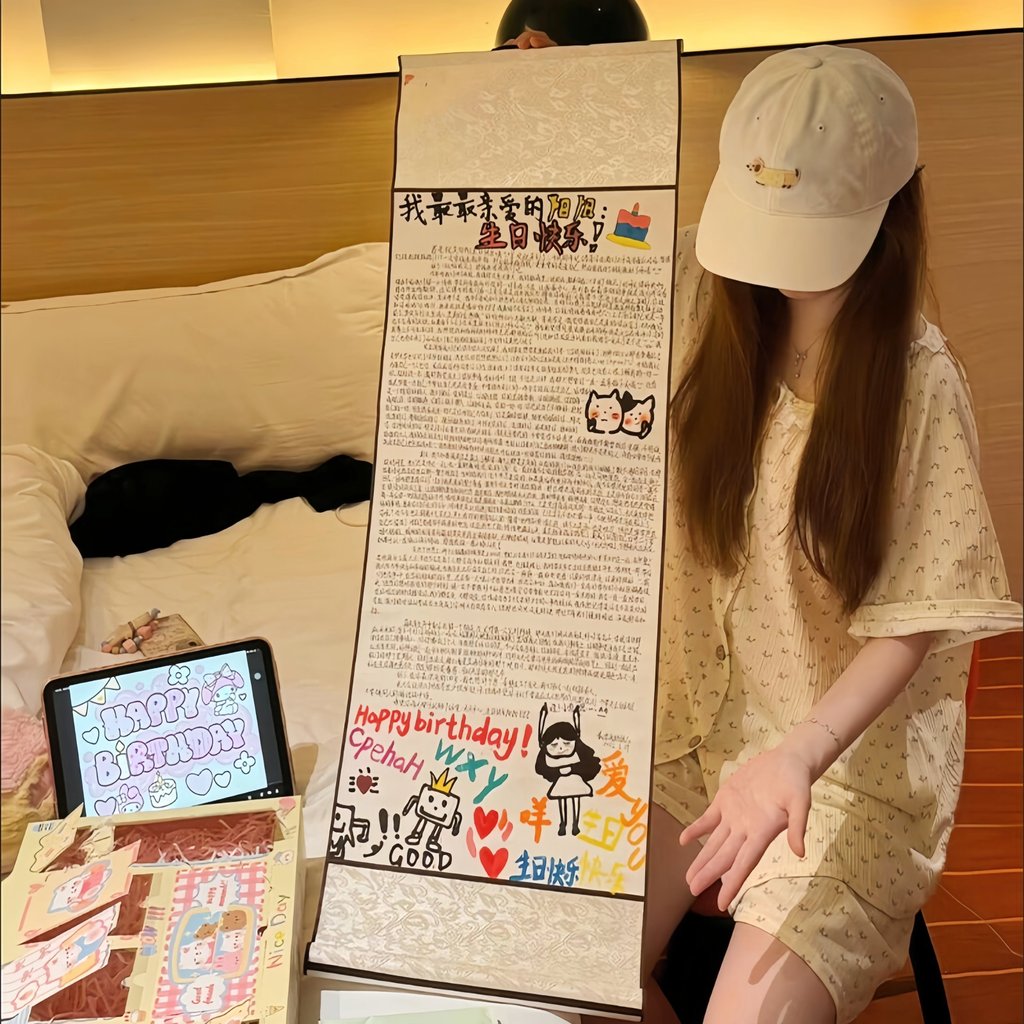!卷轴手diy表白情书礼物女友形散生日礼物物架学生日用品礼物日用品装! สารภาพ diy ตัวอักษรมือเลื่อนhenmeiguan1my