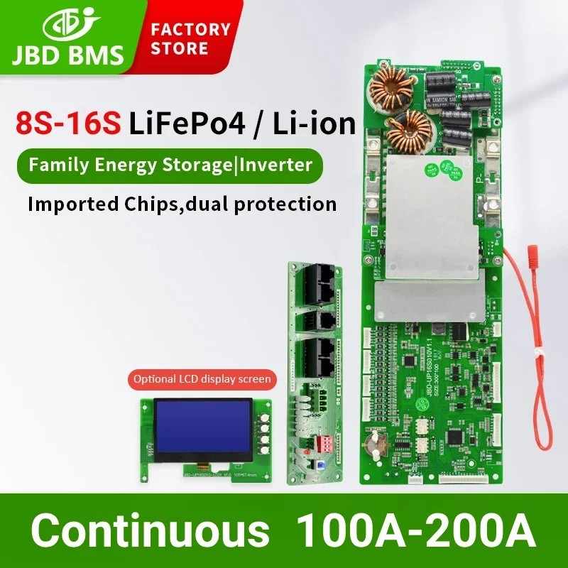 X5FL อินเวอร์เตอร์ BMS 8S 10S 11S 12S 13S 14S 15S 16S JBD สมาร์ท BMS 24V 36V 48V 52V 60V 100A 150A 2