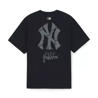 MLB เสื้อยืด ยูนิเซ็กซ์ Basic Mega Street Logo Over Fit T-Shirts รุ่น 3ATSB0563 50BKS สีดำ