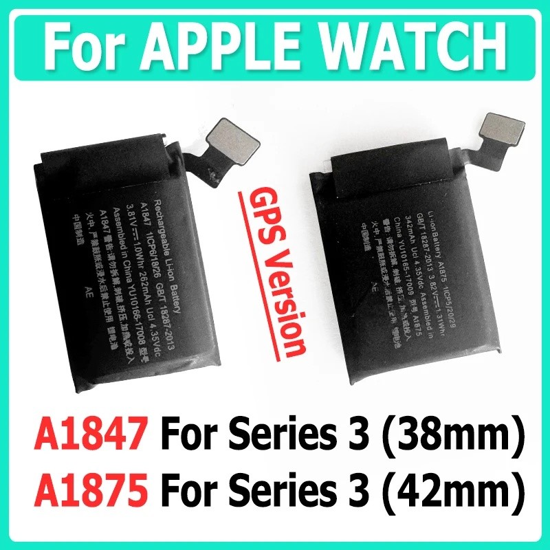 เปลี่ยนแบตเตอรี่ A1847 สําหรับ Apple Watch Series 3 38 มม.รุ่น GPS A1875 สําหรับ Apple Watch Series 