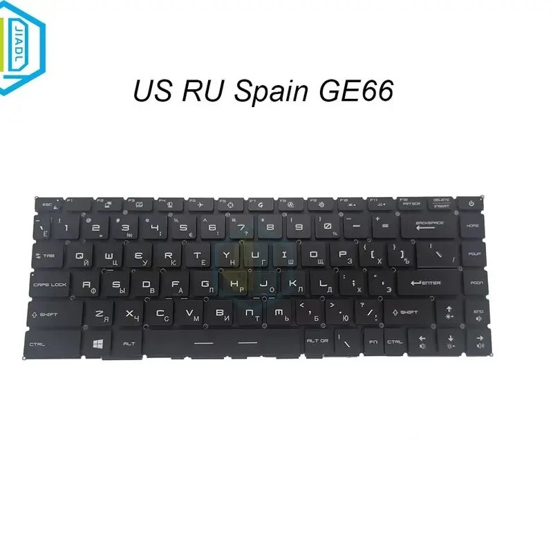 GS66 US FR สเปนแล็ปท็อป RGB Backlit คีย์บอร์ดสําหรับ MSI GP66 Stealth GS66 Raider GE66 MS-1541 MS-15