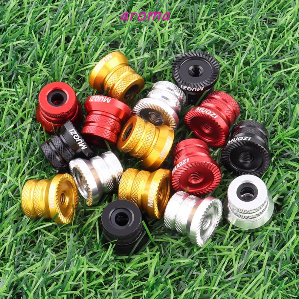 AROMA น็อตเพลาจักรยาน 1 คู่, น็อตดุมล้อจักรยานอลูมิเนียมความแข็งแรงสูง, Brilliant สี CNC Milling Aodized เคลือบ Quick Release Lever Nut Hub ผู้ที่ชื่นชอบ