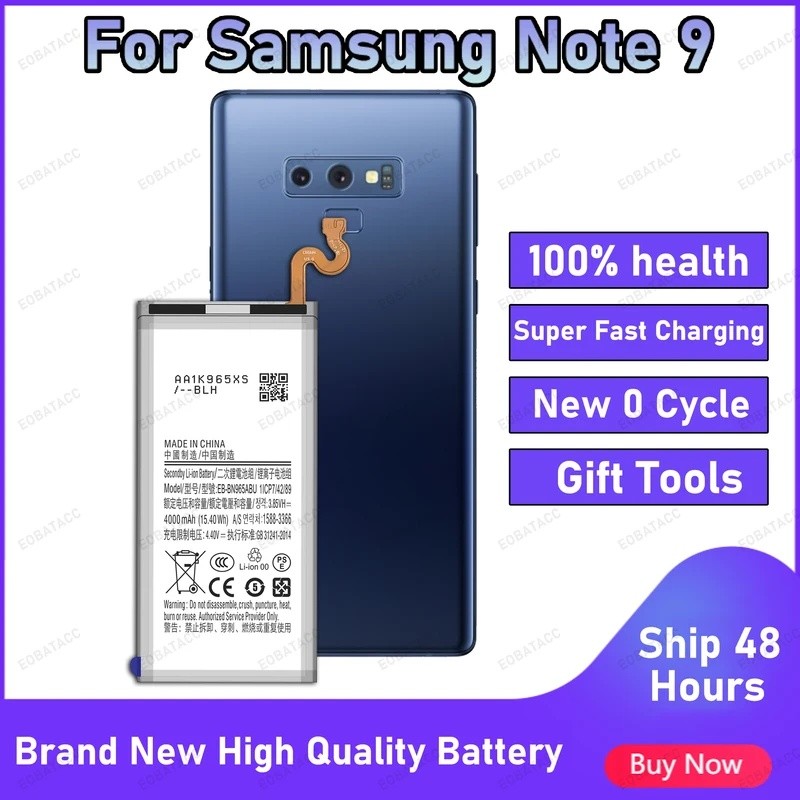 สําหรับ SAMSUNG EB-BN965ABU EB-BN965ABE แบตเตอรี่ 4000mAh สําหรับ Samsung Galaxy Note9 หมายเหตุ 9 SM