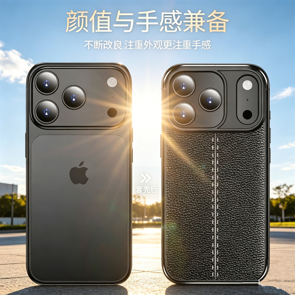 เหมาะสําหรับ Apple 17Pro เคสโทรศัพท์ iPhone17promax กรณีหนัง Grain Basic Standard Edition เคสป้องกัน