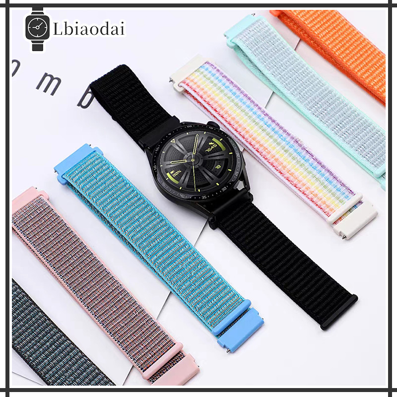 สายไนลอนหลอง for Garmin Watch Forerunner 165 570 265/Samsung/Huawei/Amazfit Bip 6 5/ Redmi Watch 5 Active 20 มม. 22 มม.