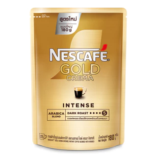 NESCAFÉ Gold Crema Intense เนสกาแฟ โกลด์ เครมมา อินเทนส์ แบบถุง ขนาด 180 กรัม (แพ็ค 3 ถุง) NESCAFE