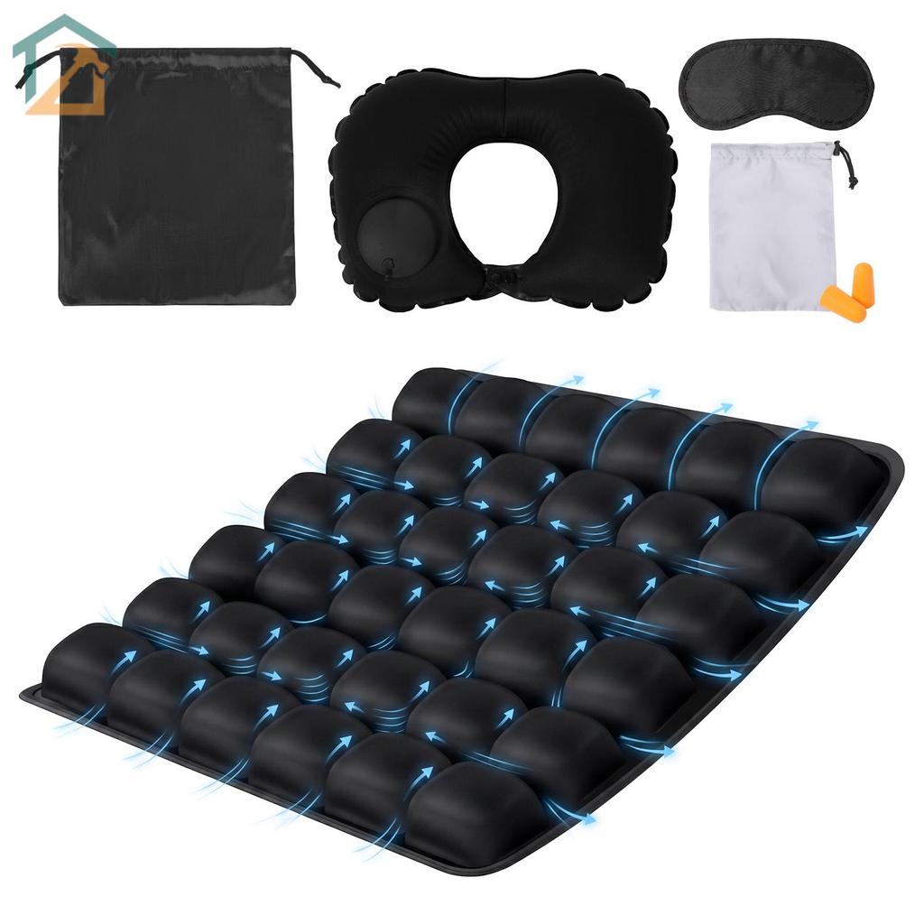 เบาะรองนั่งแบบเป่าลมสําหรับเครื่องบิน Ergonomic 3D Air Cell Seat Cushion SHOPCYC2910