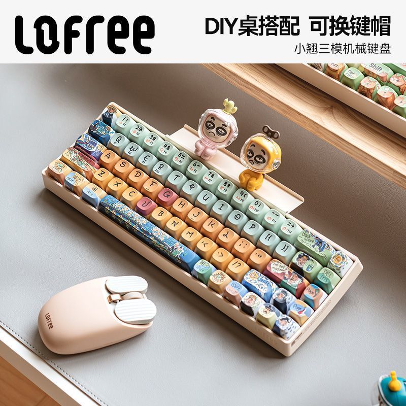 Lofree Lofree Lofree คีย์บอร์ดแบบกลไกไร้สายบลูทูธ ipad สาวน่ารักแกนสีแดงแล็ปท็อปแท็บเล็ต