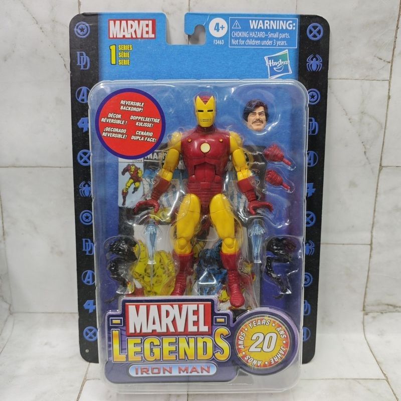 Hasbro Marvel Legends 20th Anniversary Retro Wall Card Iron Man 20cm Action Figure