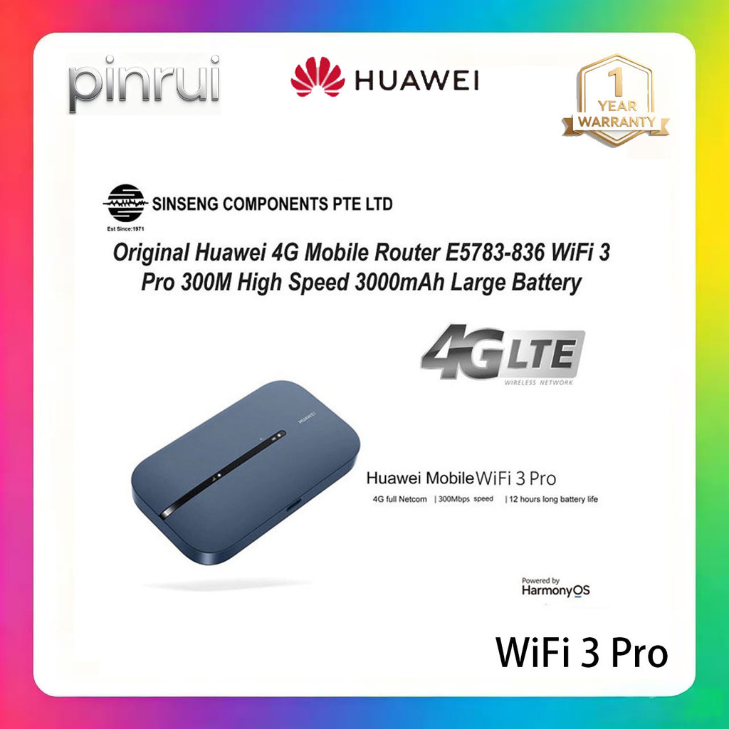 Huawei WiFi 3 Pro 4G/5G แบบพกพาเราเตอร์มือถือ E5783-836 300Mbps ความเร็วสูง 3000mAh แบตเตอรี่ขนาดใหญ