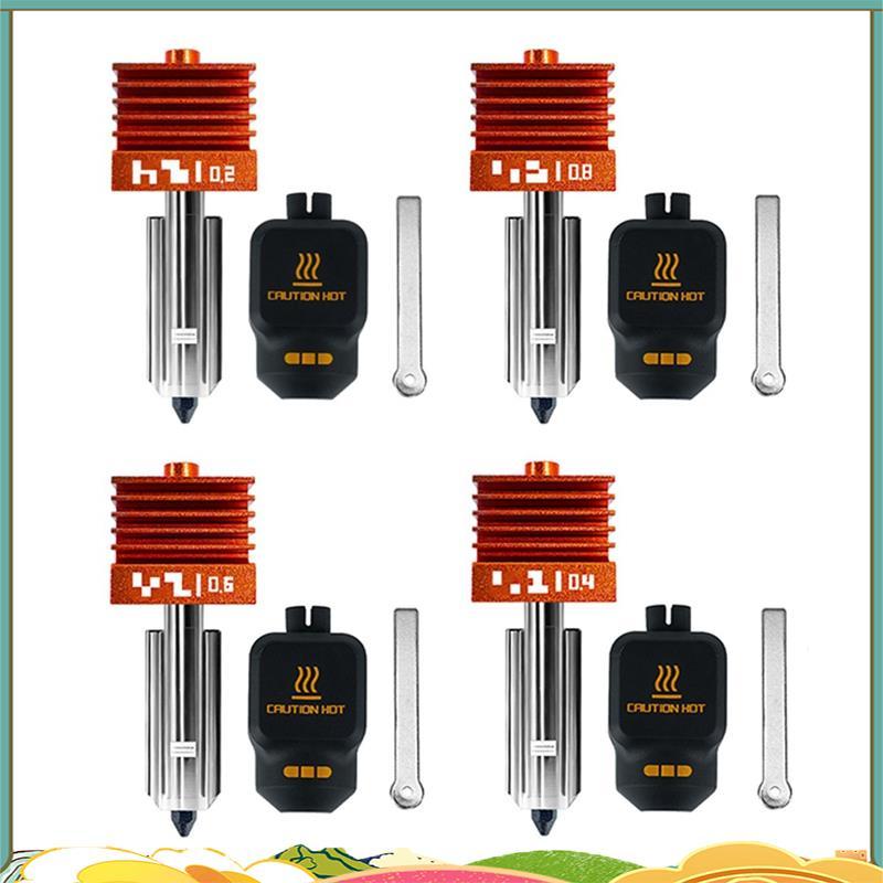 สําหรับ Lab P2S Hotend Kit- 4PCS ประกอบด้วยหัวฉีดเหล็กชุบแข็ง (0.2/0.4/0.6/0.8 มม.) สําหรับ Lab H2D 
