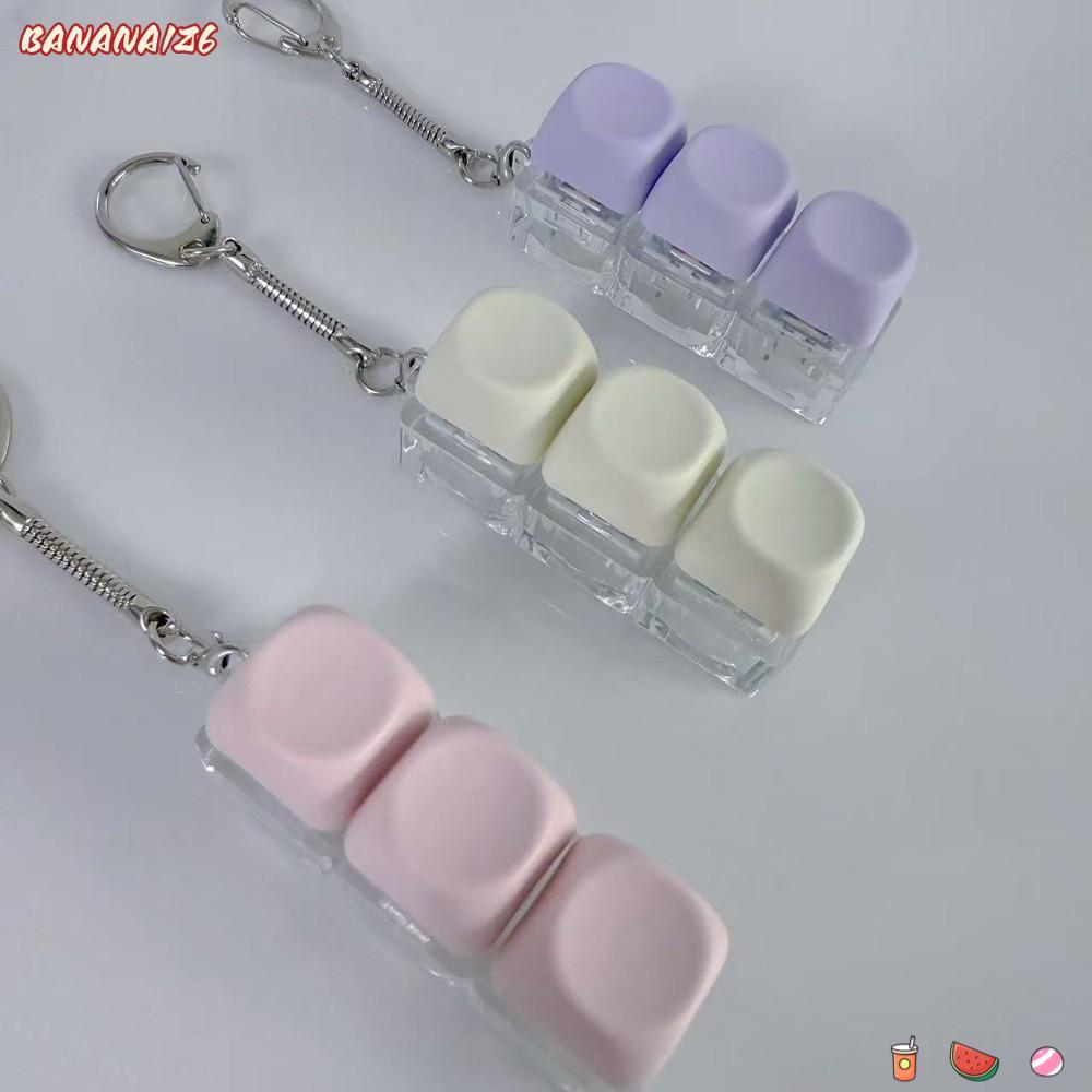 BANANA1Z6 นิ้วคีย์บอร์ด,ความเครียดบรรเทา Gadget Keycap พวงกุญแจ, ผ่อนคลาย 3/9 คีย์ปุ่ม Pass Time Cli