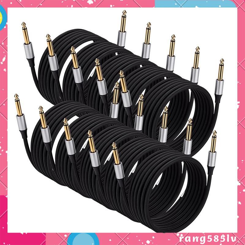 10 ชิ้น 10Ft 6.35 มม.เครื่องมือกีตาร์สาย, 6.35 มม.ถึง 6.35 มม.สําหรับกีตาร์กลองอุปกรณ์เสียง rang585.