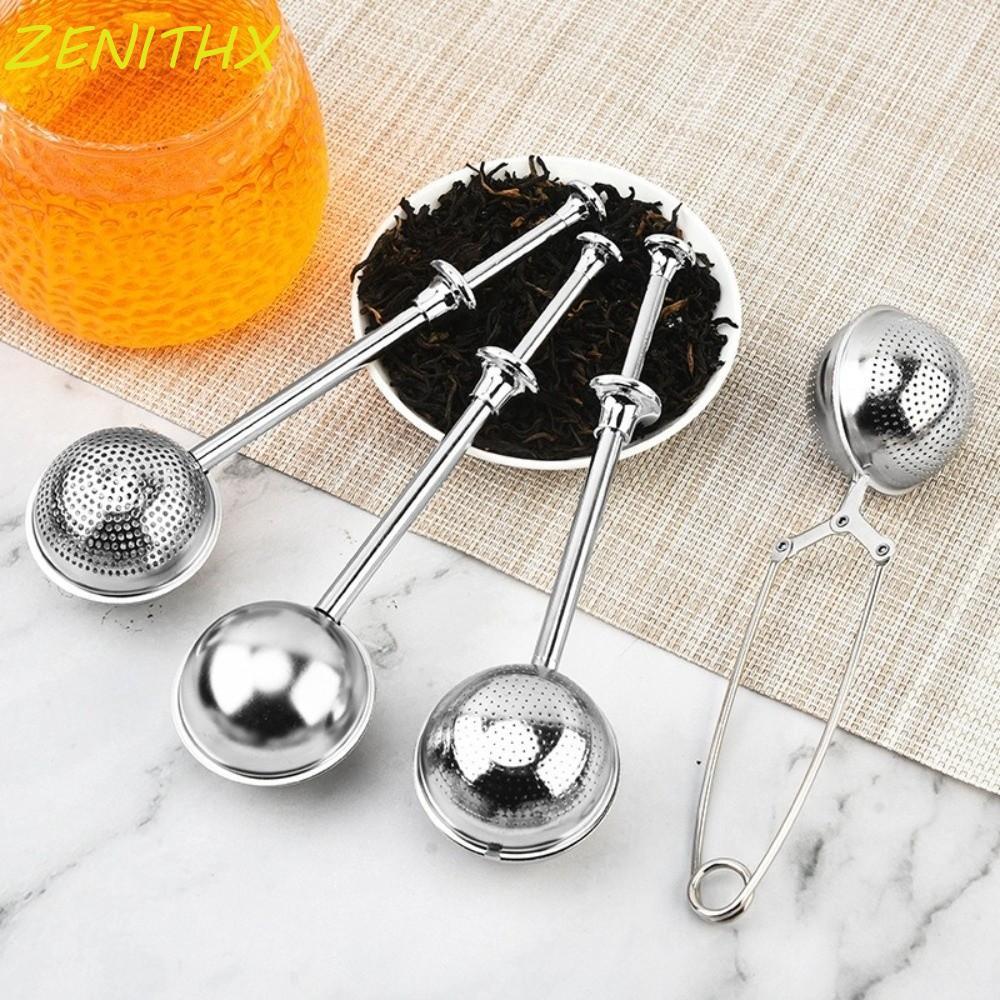 ZENITHX กรองชา, 304 สแตนเลสกรองชานํากลับมาใช้ใหม่,ชารั่วอุปกรณ์เสริมอเนกประสงค์ทรงกลม Telescopic ด้ามยาวกรองชาอุปกรณ์ชา