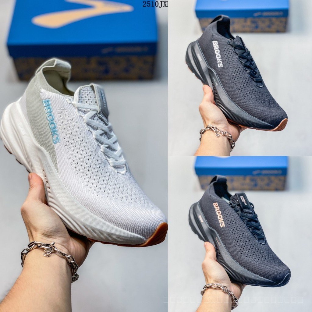 BROOKS Glycerin StealthFit 22 รองเท้าวิ่งสําหรับผู้ชายและผู้หญิงรองเท้าผ้าใบ Unisex คู่เบาะมาราธอนไน