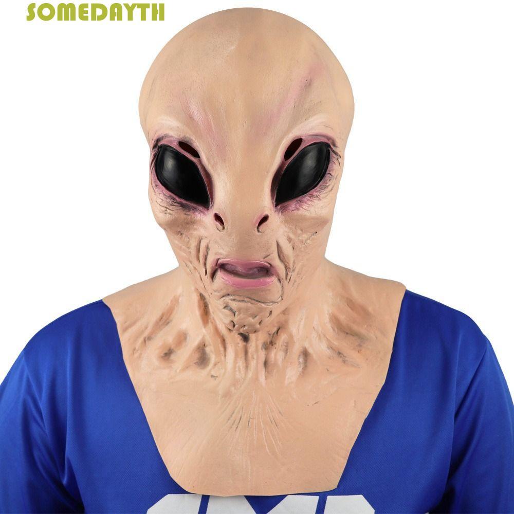 SOMEDAY หน้ากากเอเลี่ยนฮาโลวีน, Supersoft Big Eyes Horror Alien Mask, ของเล่นหน้าน่ากลัว Latex Skull