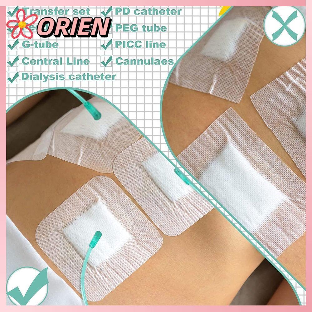 ORIEN 10pcs Chest Catheter Cover, ผ้าพันแผลแผล Peritoneal Diatherin Feeding Tube Pad, ทนทานอุปกรณ์ไต
