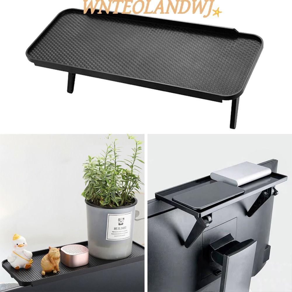 WNTEOLANDWJ คอมพิวเตอร์จอแสดงผล LCD, ชั้นวางหน้าจอทีวีสีดําแบบปรับได้, แบบพกพา ABS Office Organizer เดสก์ท็อปขาตั้งจอแสดงผลจอคอมพิวเตอร์