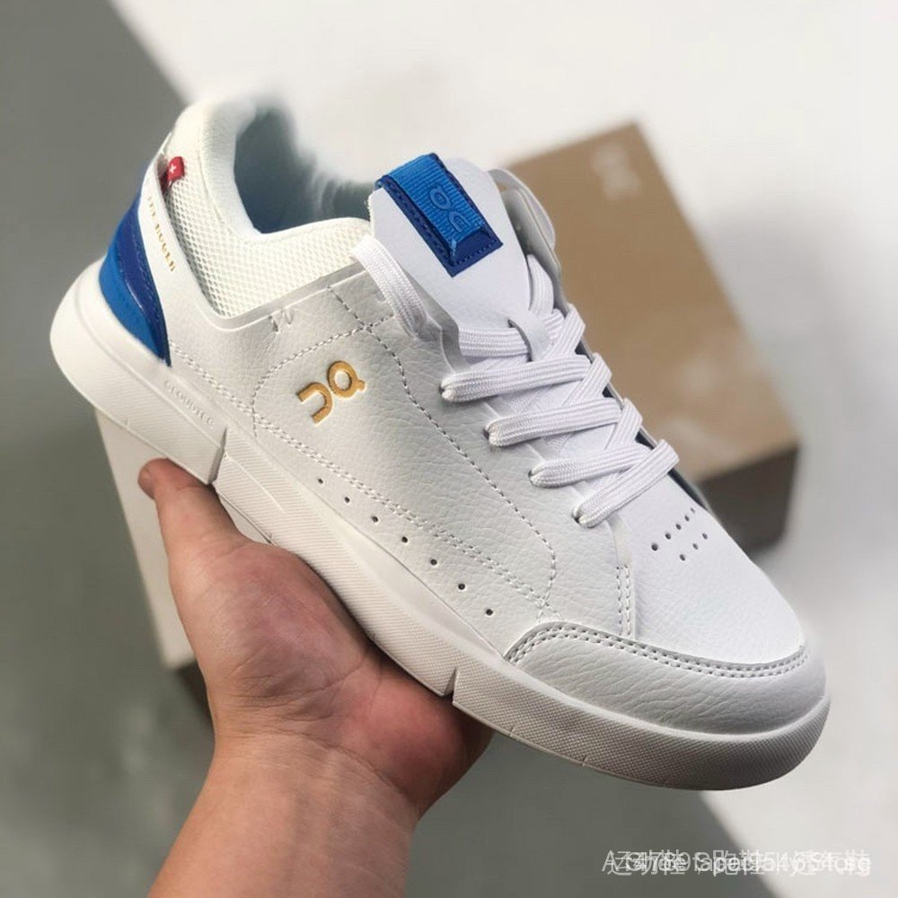 On Running On Cloud THE ROGER Centre Court รองเท้าผ้าใบสําหรับผู้ชายและผู้หญิงคู่ Unisex หนังสีขาวรอ