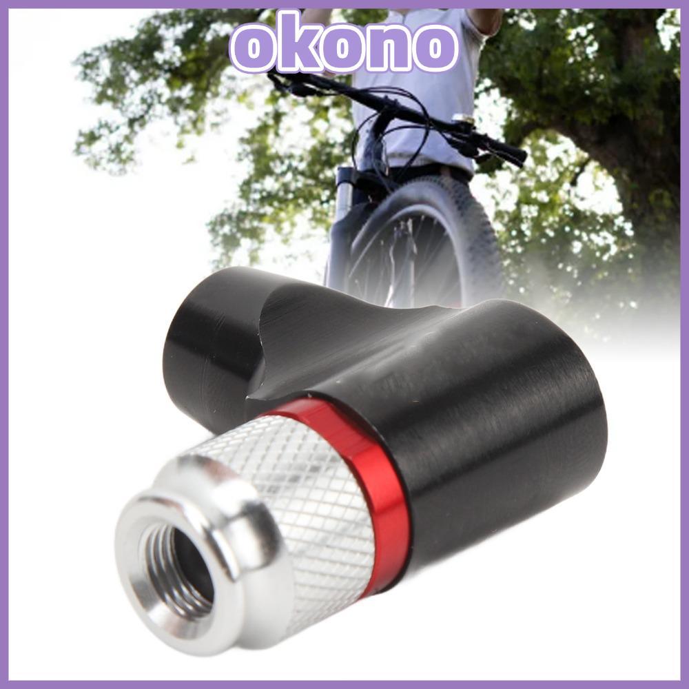 OKONO CO2 ที่เติมลมยางจักรยาน, อลูมิเนียมน้ําหนักเบาจักรยาน CO2 Inflator, ทนทานสีดําแบบพกพาพร้อมแขนโ