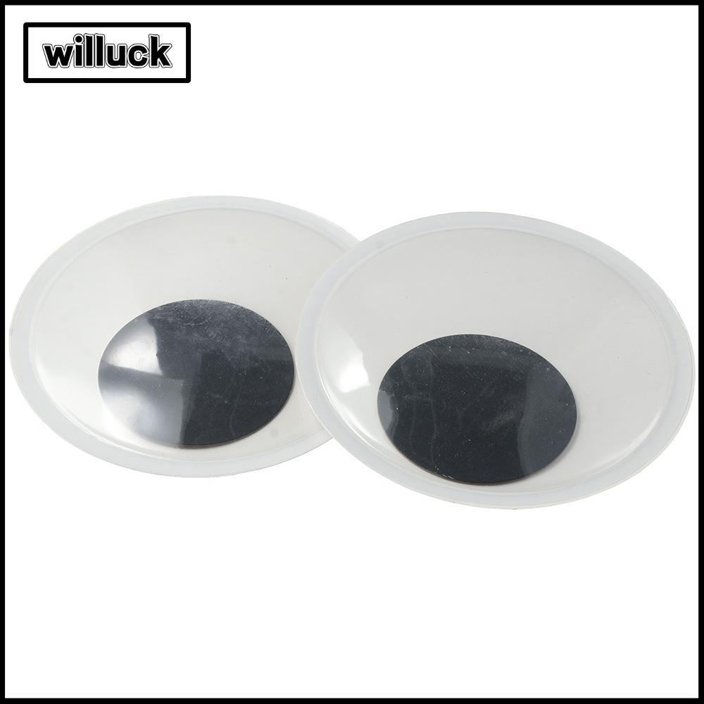 WILLUCK 6PCS สีดําสีขาว Googly Eyes,สีดําสีขาวยักษ์ Googly Eyes, Googly Wiggle Eyes Self กาวยักษ์ 5.