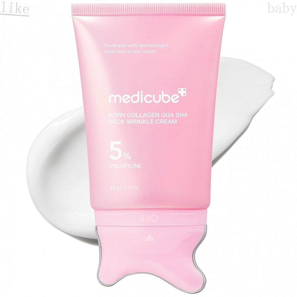 MedicubePDRN Collagen Gua Sha Neck Anti-Wrinkle Cream-Firming, Repairing Care|เครื่องนวดกัวซาในตัว ป