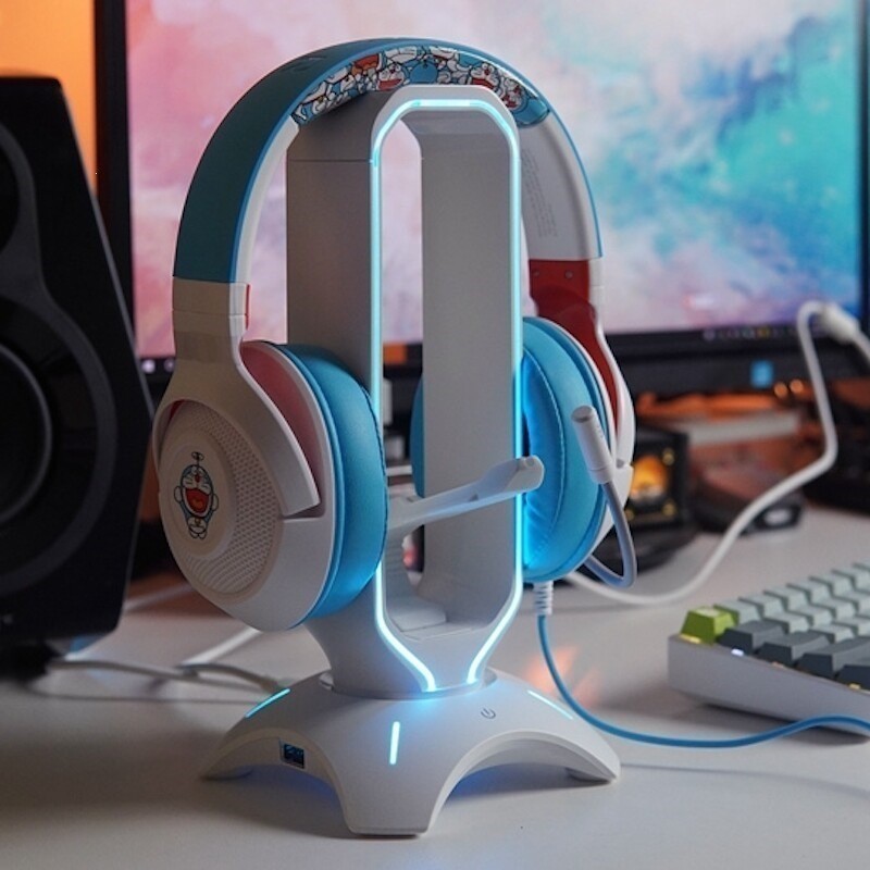 WAIZOWL BG Gaming Headset Stand Luminous RGB Game Headset Integrated USB Extender o
