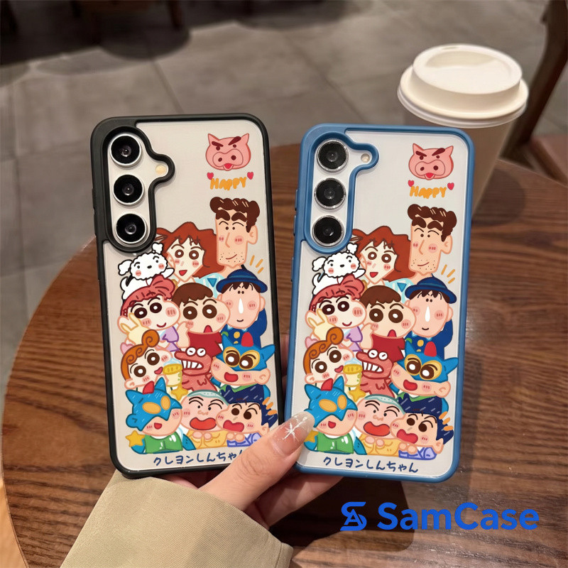 เคส Samsung A06 A07 A15 A16 A17 A26 A35 A36 A55 A56 ลายชินจัง การ์ตูนน่ารัก ตัวละครหลายตัว ลายกวนๆ เคสด้าน แม่เหล็ก
