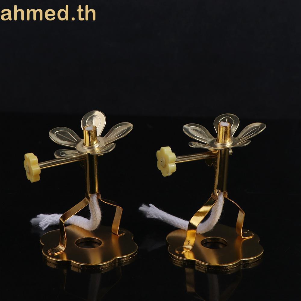 AHMED Wick Stand Stable ทนทาน Telescopic Oil Lamp ทองเหลืองพร้อมฐาน Wick Wick
