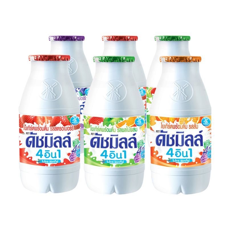 ดัชมิลล์นมเปรี้ยวคละรส 100ซีซี แพค 6 Dutch Mill Drinking Yoghurt Mixed Flavor 100cc. Pack 6 [8851717032172 ]
