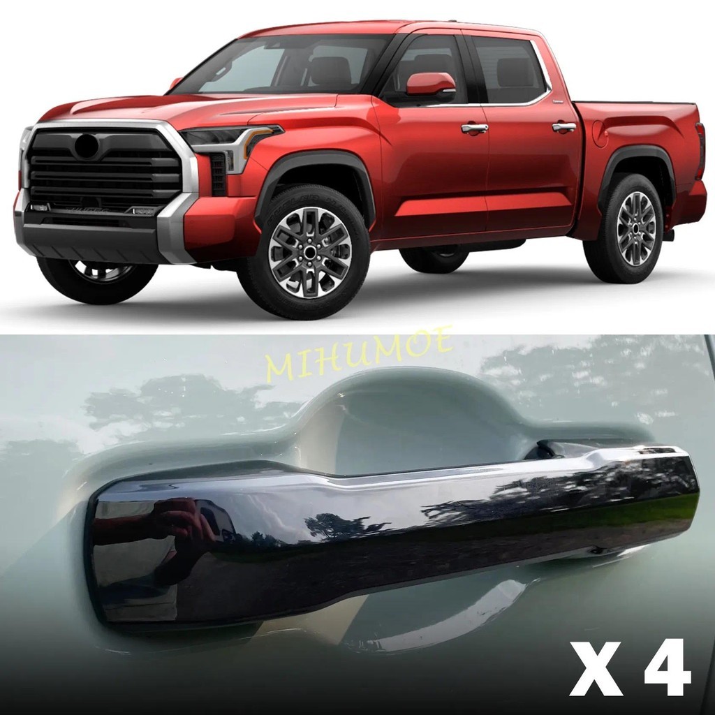 ภายนอกประตูฝาครอบ Trims สําหรับ Toyota Tundra Sequoia 4Runner Tacoma 2024 2025 Glossy สีดํารถอุปกรณ์