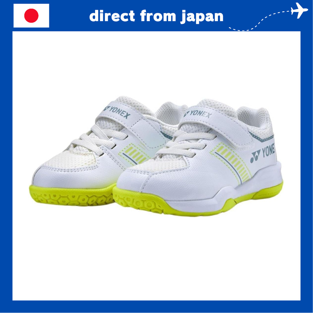 YONEX Unisex Kids Power Cushion Strider Flow Kids Badminton Shoes White/Lime