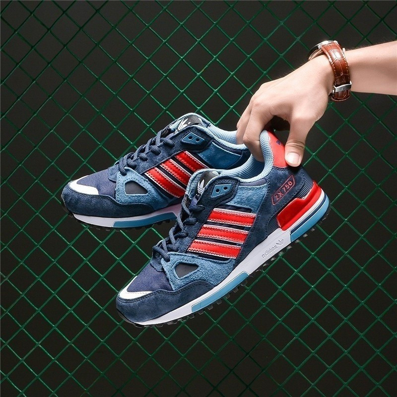 รองเท้าผู้ชาย Adidas zx750 รองเท้าผ้าใบระบายอากาศย้อนยุคสีขาว