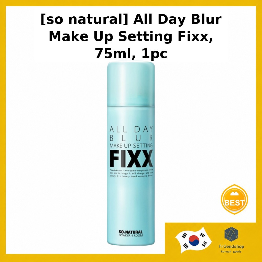 [so natural] All Day Blur Make Up Setting Fixx, 75ml, 1pc / Korean Setting Spray / Flawless Finish b