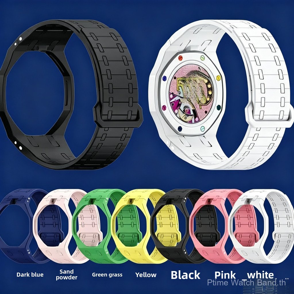 สายนาฬิกาซิลิโคนทดแทนสําหรับนาฬิกา Collab 3-Oclock & 12‐Oclock Crown ตําแหน่งสายรัดข้อมือ Mod นาฬิกา