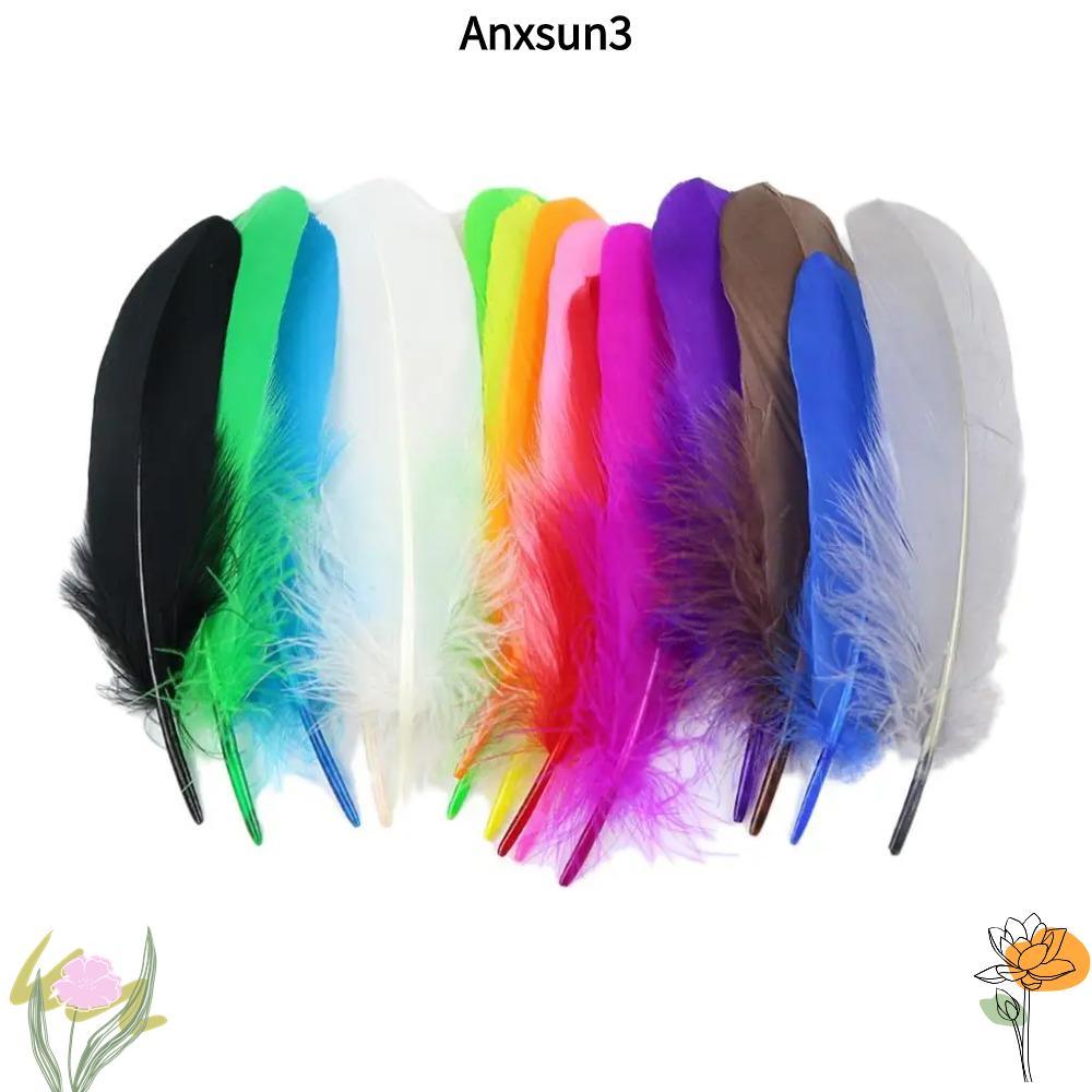 ANXSUN3 50PCS Goose Feathers, 12-18 ซม.ธรรมชาติ Swan Feather Plume, ทํา Millinery ลอยขนาดเล็กสีสัน Dream Catcher Feathers งานแต่งงานหัตถกรรมอุปกรณ์เสริม