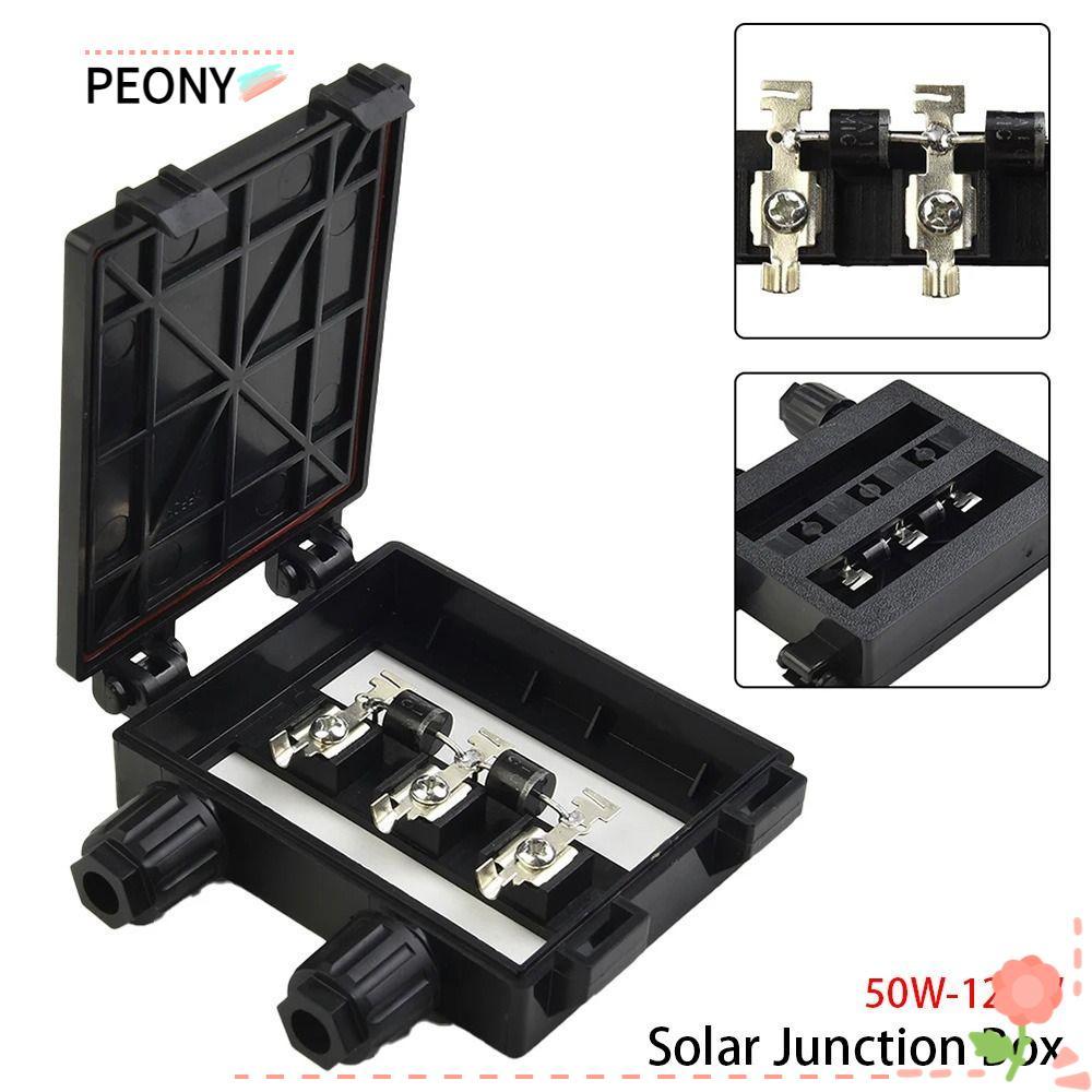 PEONYPAVILION 1 ชิ้นกล่องแยก,สีดําเครื่องมือทดสอบไฟฟ้า PV โมดูลกล่อง, IP65 กันน้ํา 50W-120W 6A สําหร