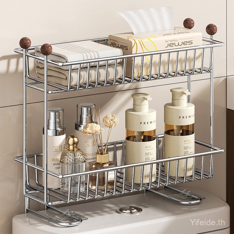 YFD Bathroom toilet shelf, washbasin storage rack, towel and skincare product organizer, toilet tank
