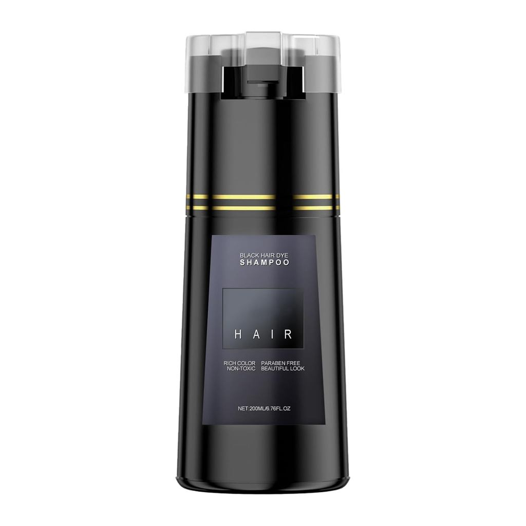 Bupposes Black Dye Shampoo, Hair Color Shampoo, for Men & Women(200ml Black) MD8E