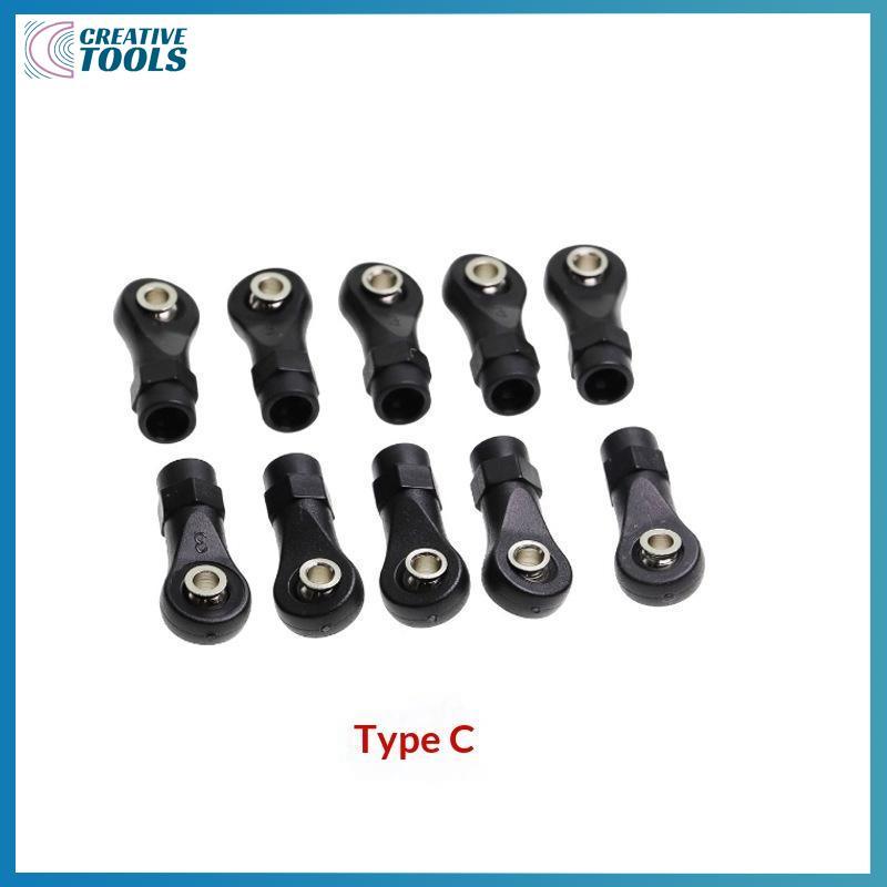 พร้อมสต็อก 10 ชิ้น M3 M4 พลาสติกตรงและมุม Rod Ends 7 มิลลิเมตร Pivot Ball สําหรับ 1/10 RC Crawler รถ