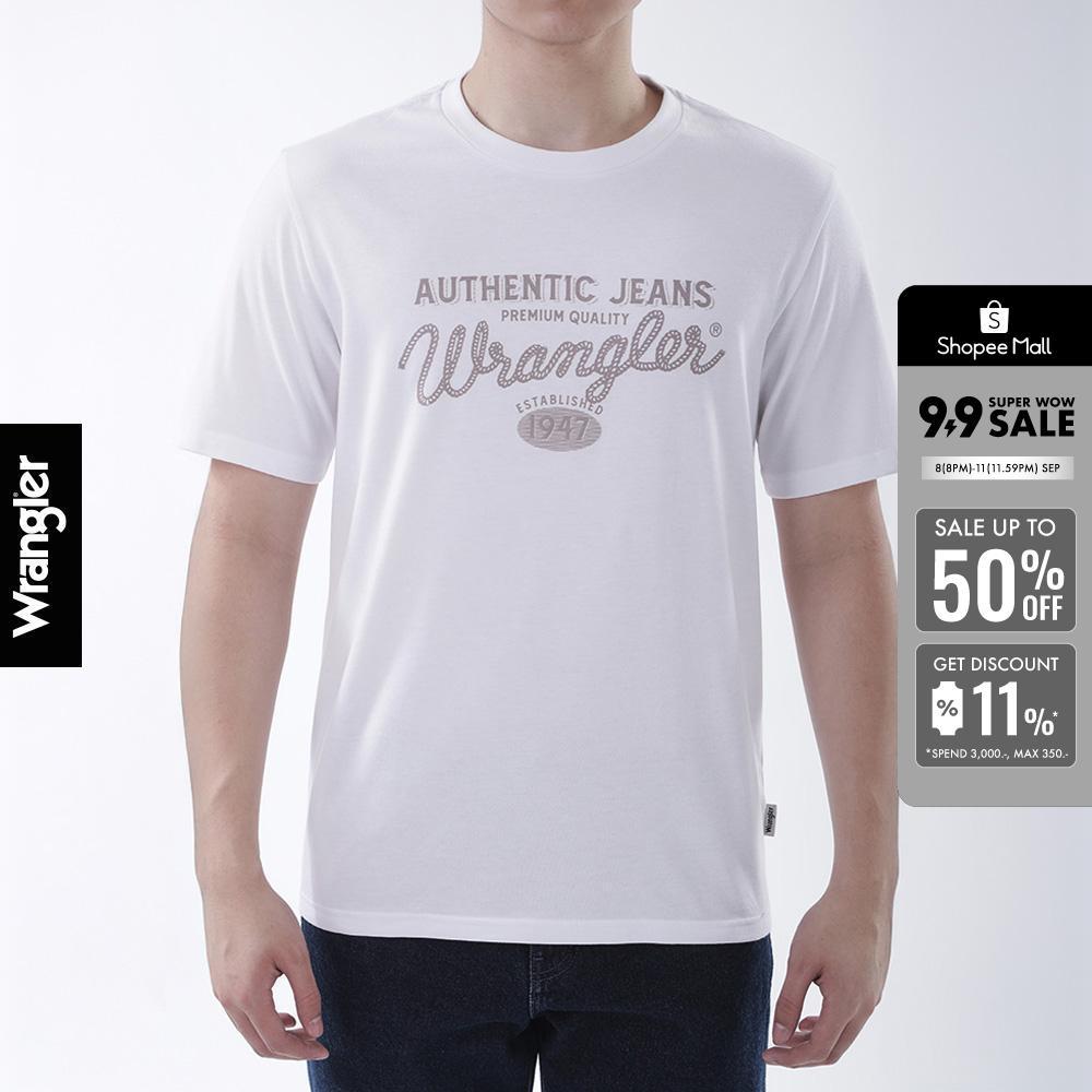 WRANGLER เสื้อยืดแขนสั้นผู้ชาย รุ่น WR F425MTSSF79 สีขาว