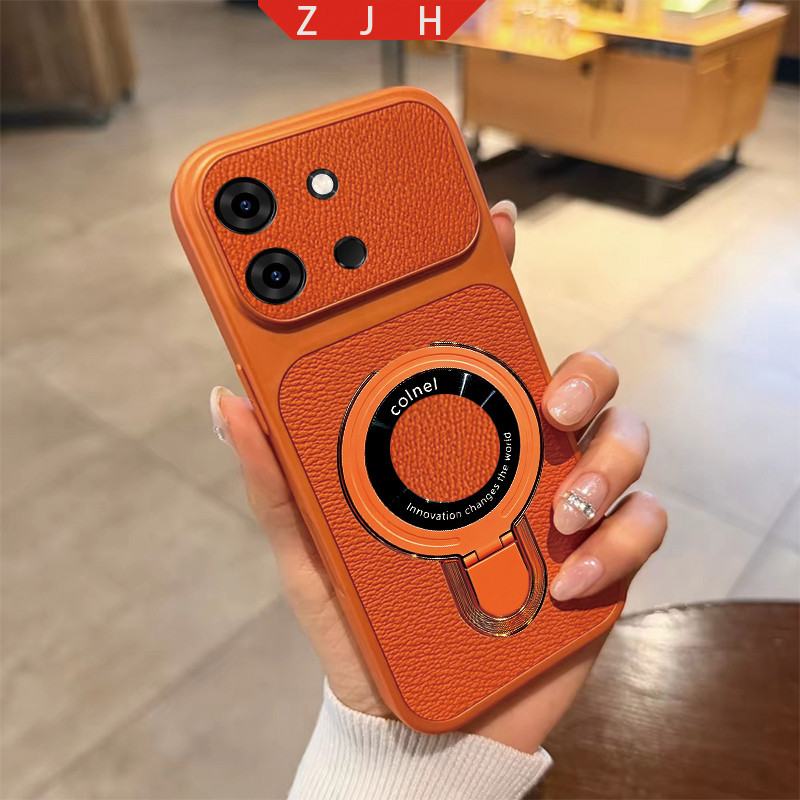 ABCF สําหรับ infinix SMART 7 Strong แม่เหล็กดูดซับโทรศัพท์มือถือป้องกันกรณี U-รูปพับแบบพกพาวงเล็บหนา